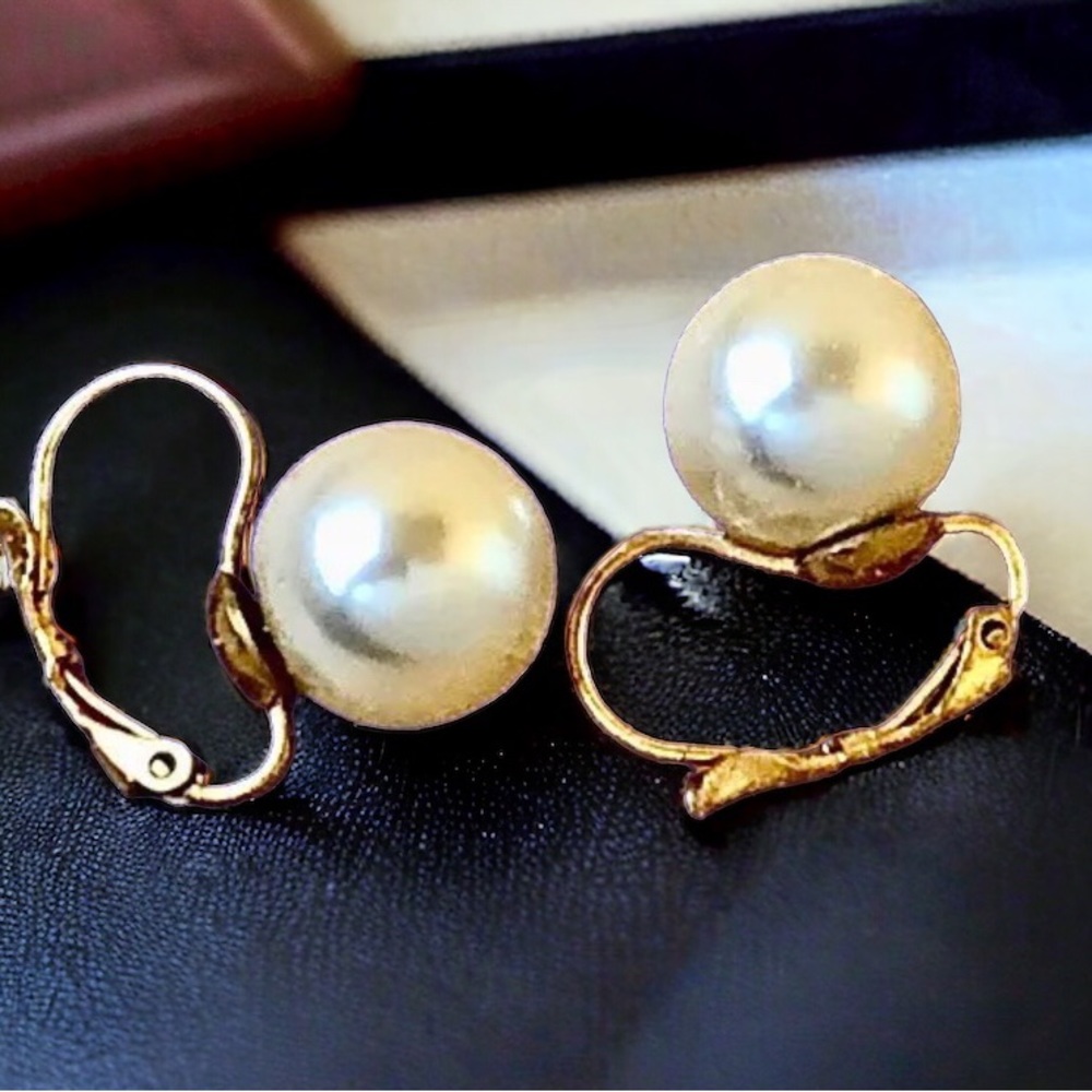 Joan Rivers Vintage Classic Earrings REMOVEABLE Pearl Clip-On Goldtone